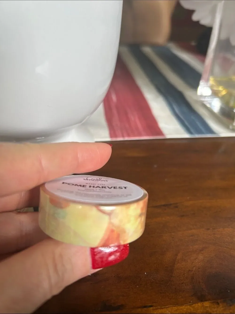 Curated Monotony POME HARVEST Washi Tape - Pink/Gold Accent